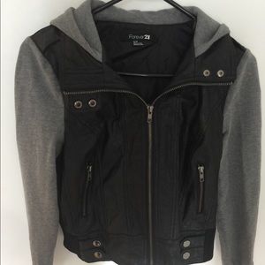Forever 21 Leather/Sweater Jacket